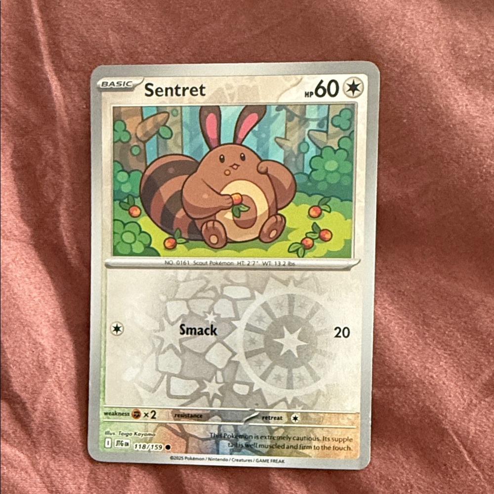 Sentret Trading Card with Brown and Green Design